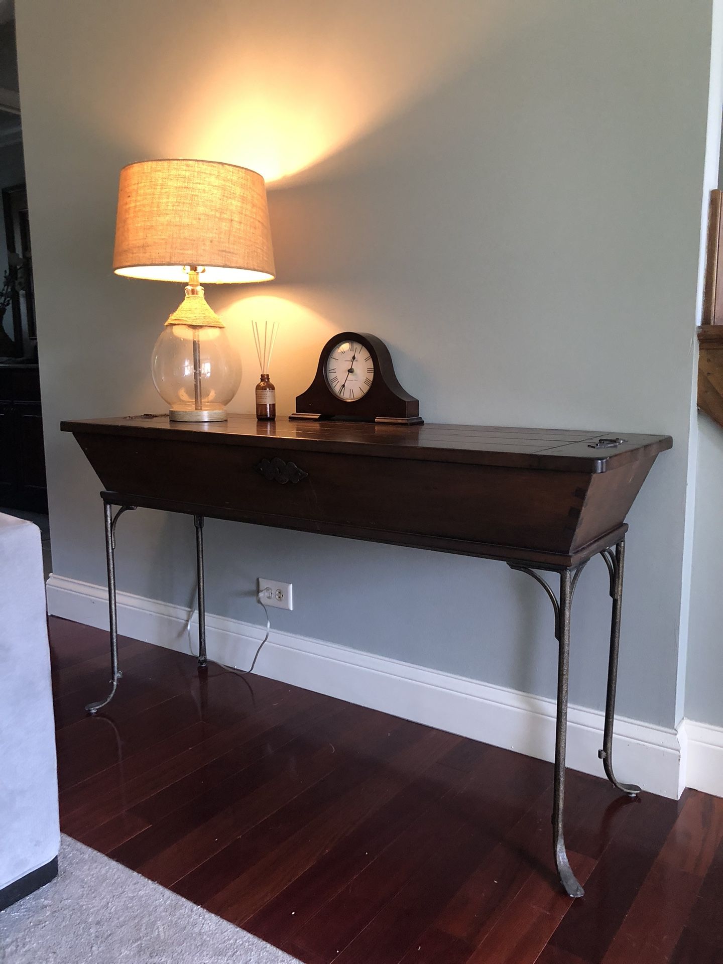 Wood and Iron Sofa Table.: with Storage!!