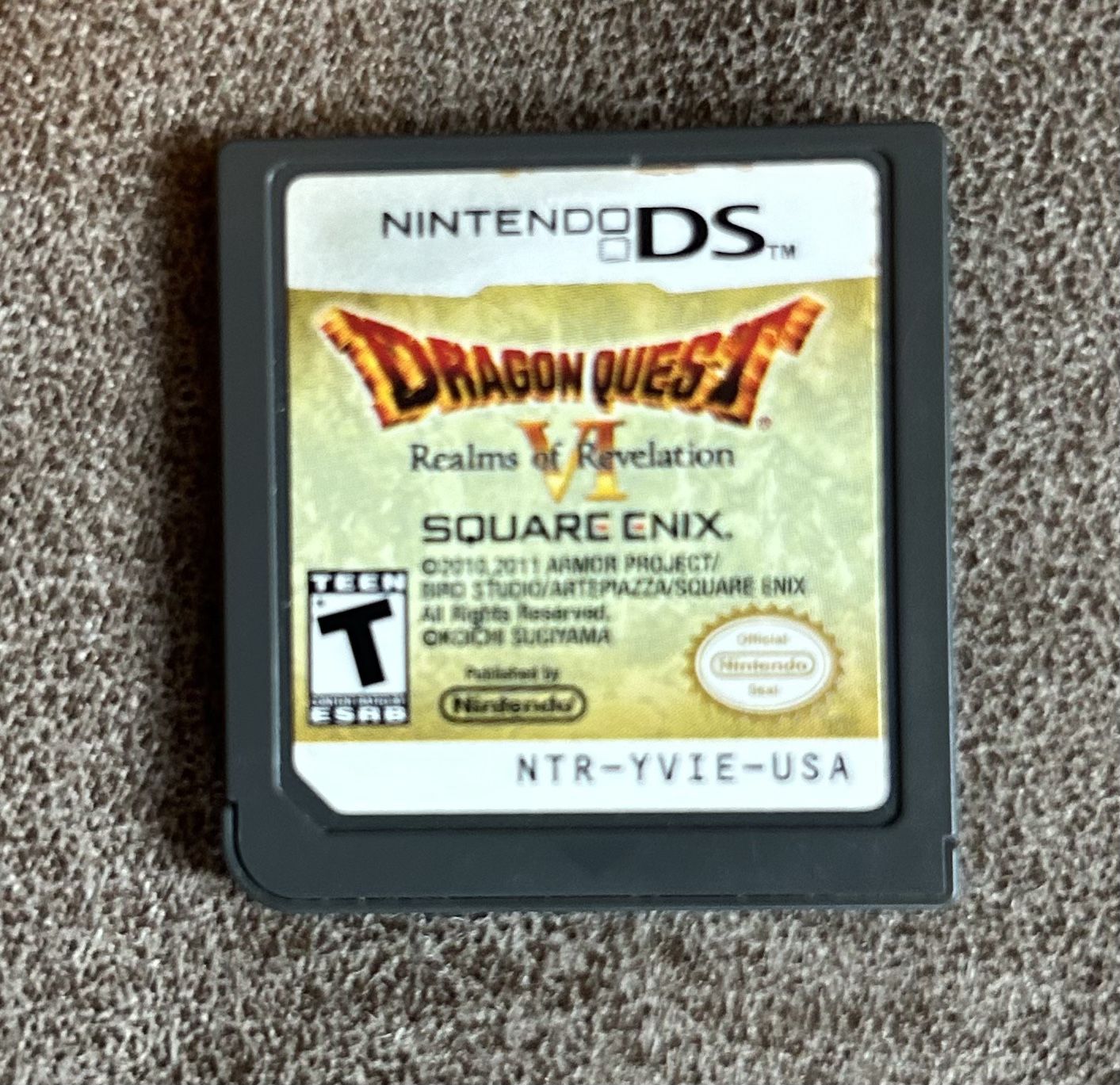 Dragon Quest VI (6) Realms of Revelation for Nintendo DS or 3DS  The game is tested and working.   I am also selling other Nintendo games, consoles, a