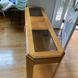 Decorative Wood/glass Table 56”x17”