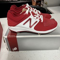 New Balance Baseball Metal Cleats L30000TR3 Red & White Size 7 D