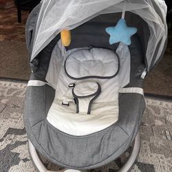 Baby Swing for Infants - Smart Electric Swing with Bluetooth Control,5 Sway Speed, Lullabies(Gray)