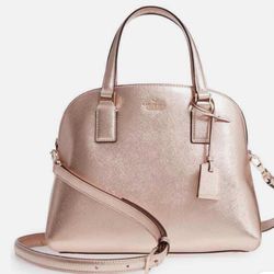New Kate Spade New York Cameron Street Lottie Leather Satchel Purse Rose Gold