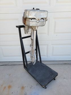 Outboard Motors Corp OMC Grey Aluminum Boat Motor Yard Art Man Cave
