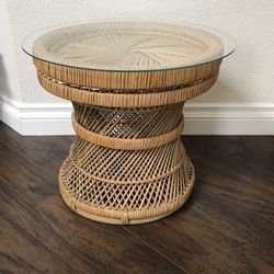 Rattan Side Table 16” Height