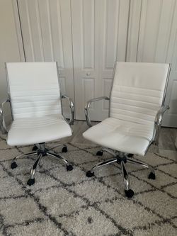 Two office Chair, ergonomic modern white