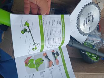 21V Cordless Grass Trimmer with Battery and Accessories