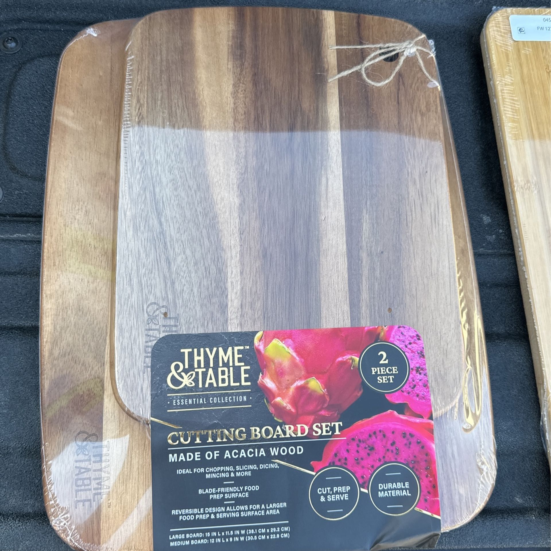 Thyme & Table Acacia Wood Cutting Board, 2 Piece Set 