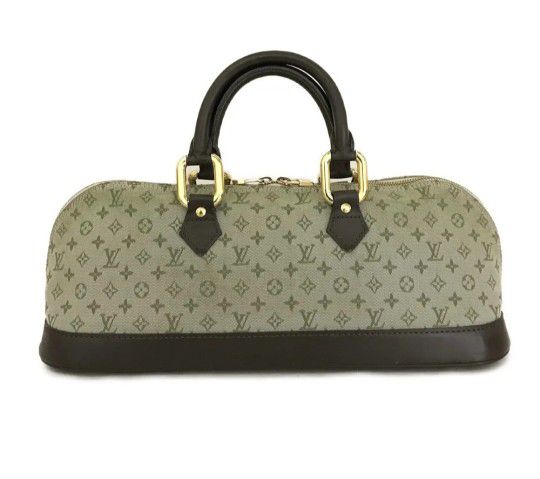 Authentic Louis Vuitton Monogram Mini Alma Ron Green Canvas Hand Bag 