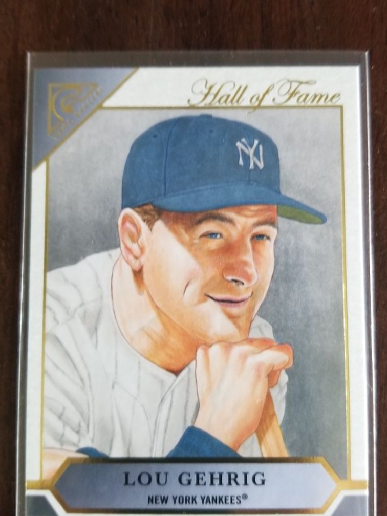 2020 Topps Gallery Lou Gehrig Insert Card.