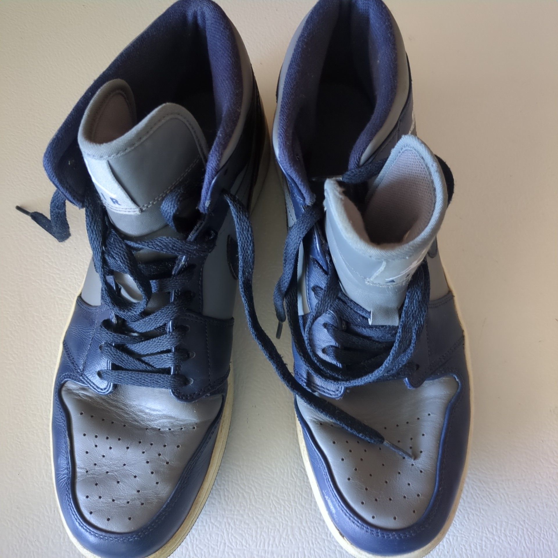 Nike Mens Air Jordan 1 Mid Georgetown 554724-006 Midnight Navy Cool Grey Size 10 Nike Air Jordan 1 Mid Georgetown 554724-006 Midnight Navy  main image 3