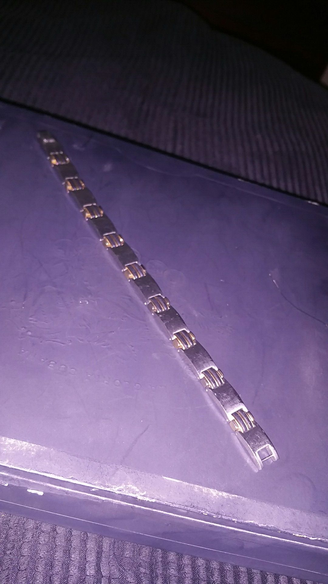 Mens stainless and black bracelet