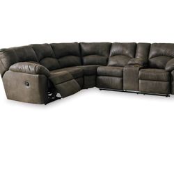 SIGNATURE DESIGN BY ASHLEY - TAMBO 2-PIECE RECLINING SECTIONAL IN CANYON