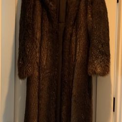 Full length beaver coat