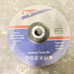 Holland Tools Metal Cutting Disc 180X3.2x22.2.   80 M/s New 5 Count