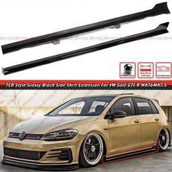 12-20 VW Golf GTI MK7 Style Gloss Black Side Skirt Extensions
