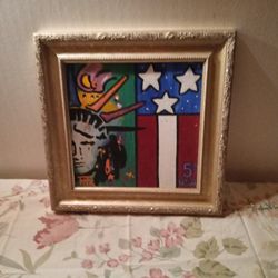 Fitz Oil Painting In Gold Frame 