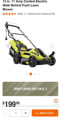RYOBI 13" 11-Amp Corded Electric Lawn Mower (With Bag) – Works Perfectly!