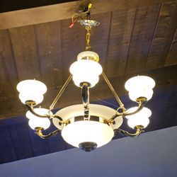 Antique Spanish Stone Chandelier“ Rare & Elegant for sale
