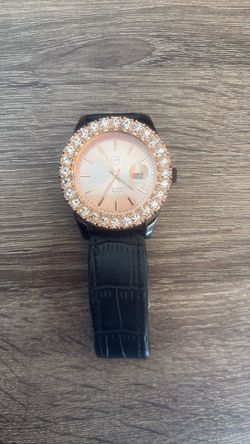 Techno Pave Rose Gold Crystal Bezel Watch