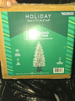 4ft Flocked Pre Lit Christmas Tree