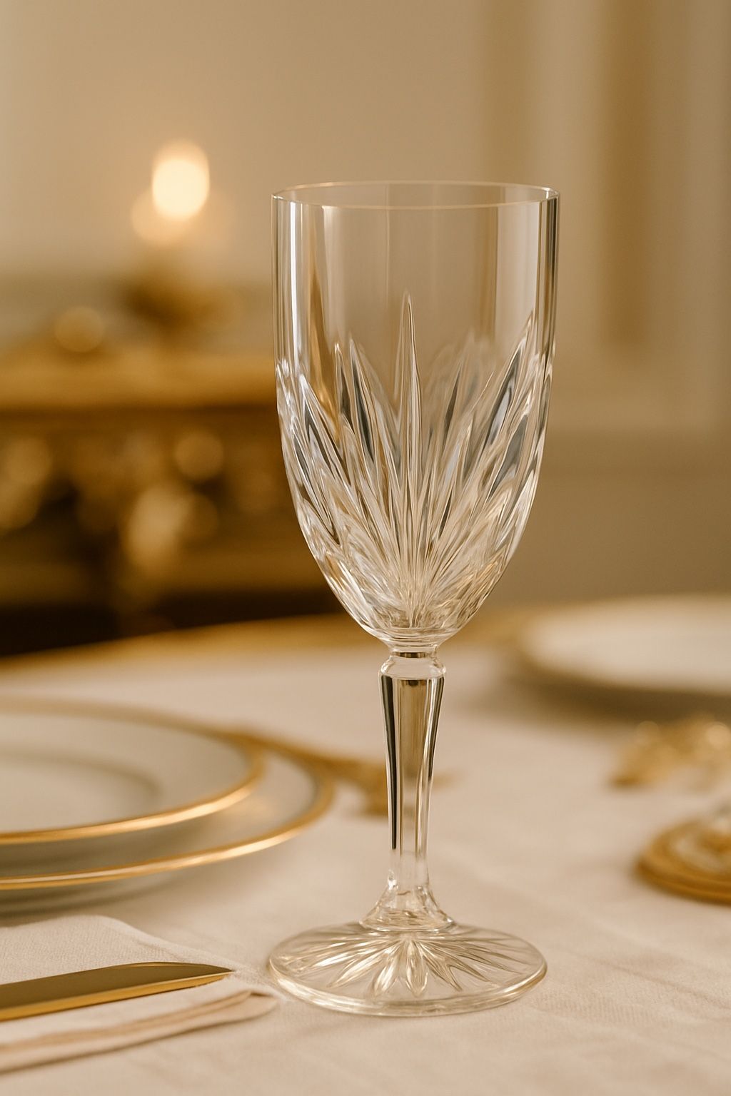 Waterford Marquis Ireland 1990s Brookside Clear Crystal Goblet, 8.5x3”
