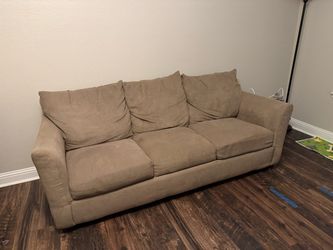Beige Microfiber 3-Seat Sofa Sofa Bed