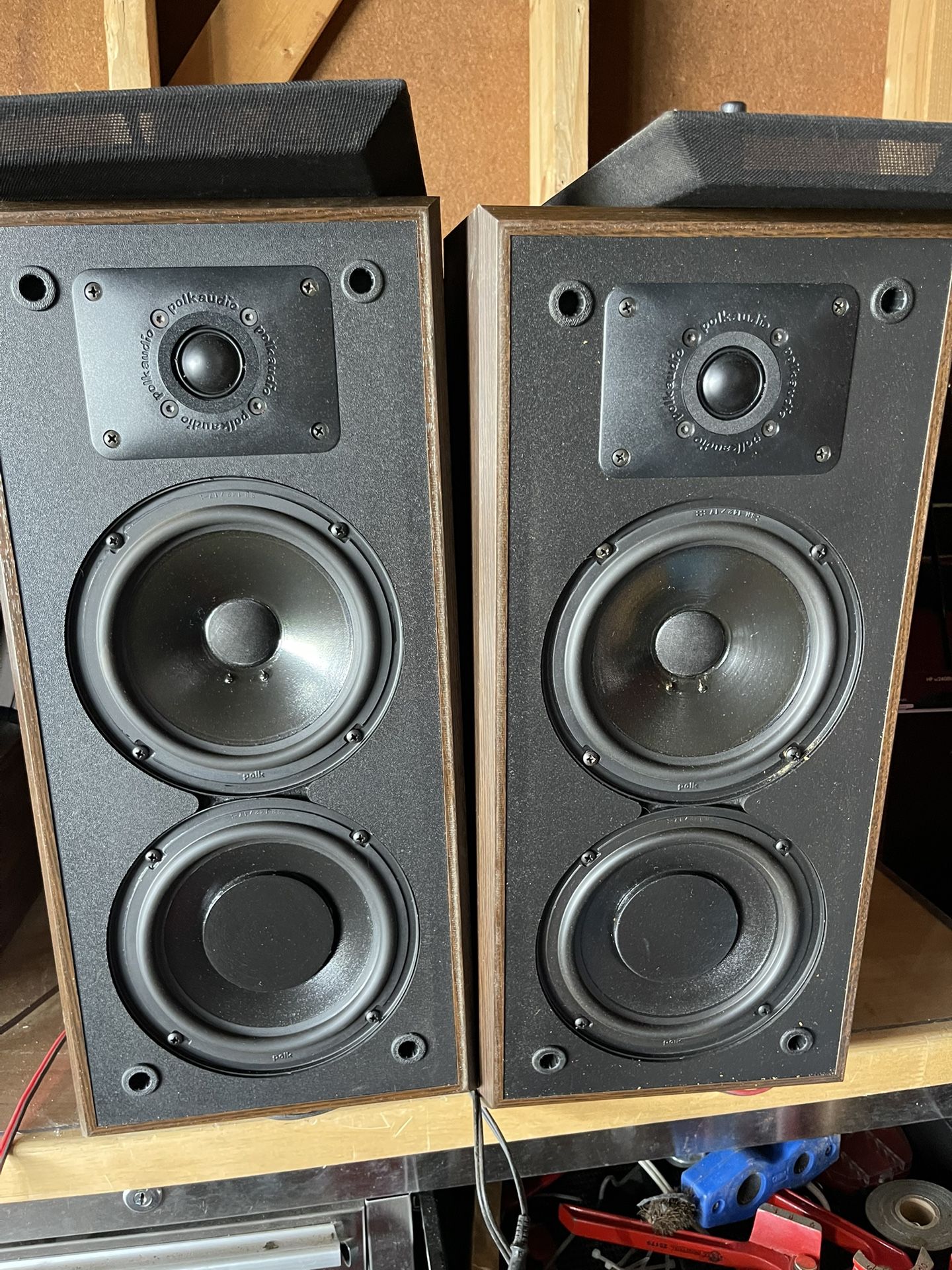 Vintage Pair of Polk Audio M5JR Monitor Series 2 Tall Bookshelf Speakers TESTED