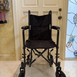JUST REDUCED! Folding Transport Wheelchair - Black