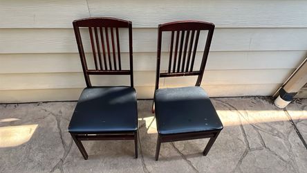 Set of 2 foldable Wood Dining Chairs