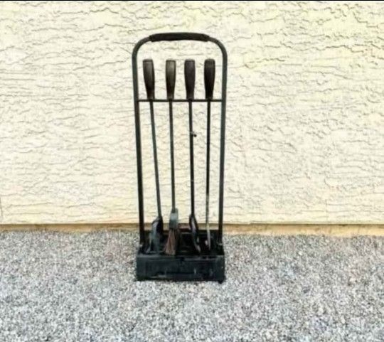 Mid Century Fireplace Tool Set