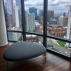 Grey Upholstered Ottoman