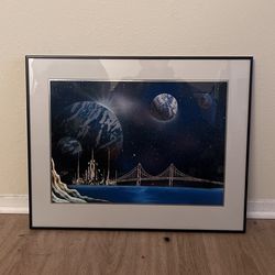 Framed/ Hand Spray painted 