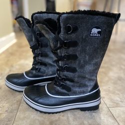 LIMITED EDITION!! Women- SOREL LL3200-010 Size-7.5 STONEWASHED GRAY Leather Snow Boots, Waterproof!