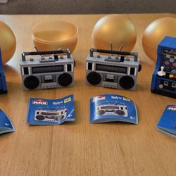 Retro Collection ZURU MAX 80s - Two Arcade Games & Two Boomboxes with Cassettes - Lego Like $10 Each