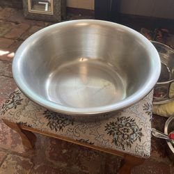 Heavy Duty Stainless Steel Dog Bowls Thick Professional 13.75” Diameter
