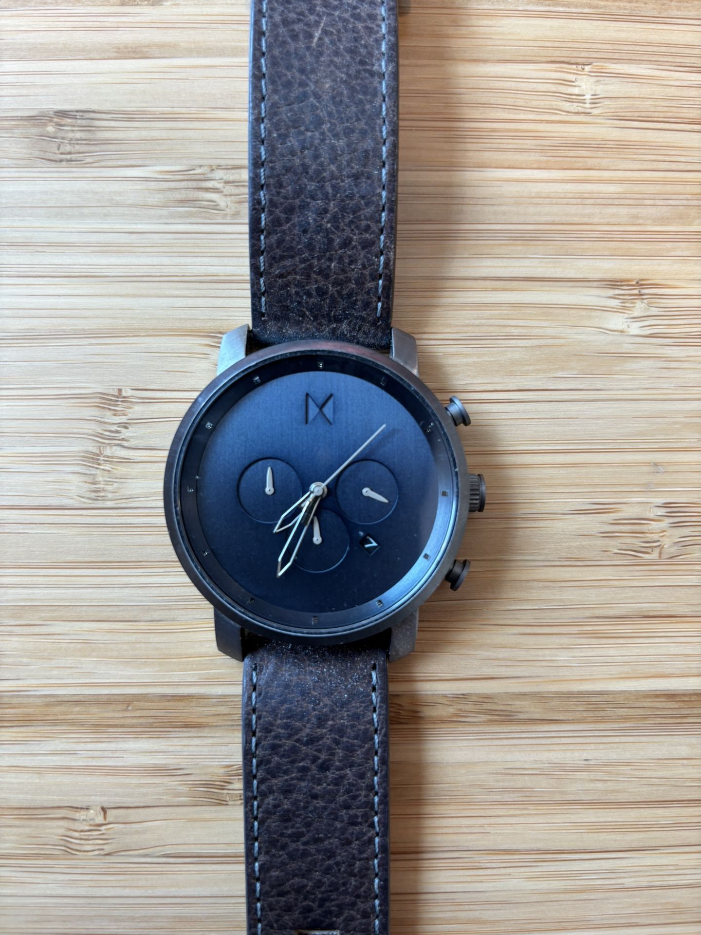 MVMT Chrono Watch - Gunmetal/Dark Brown Leather