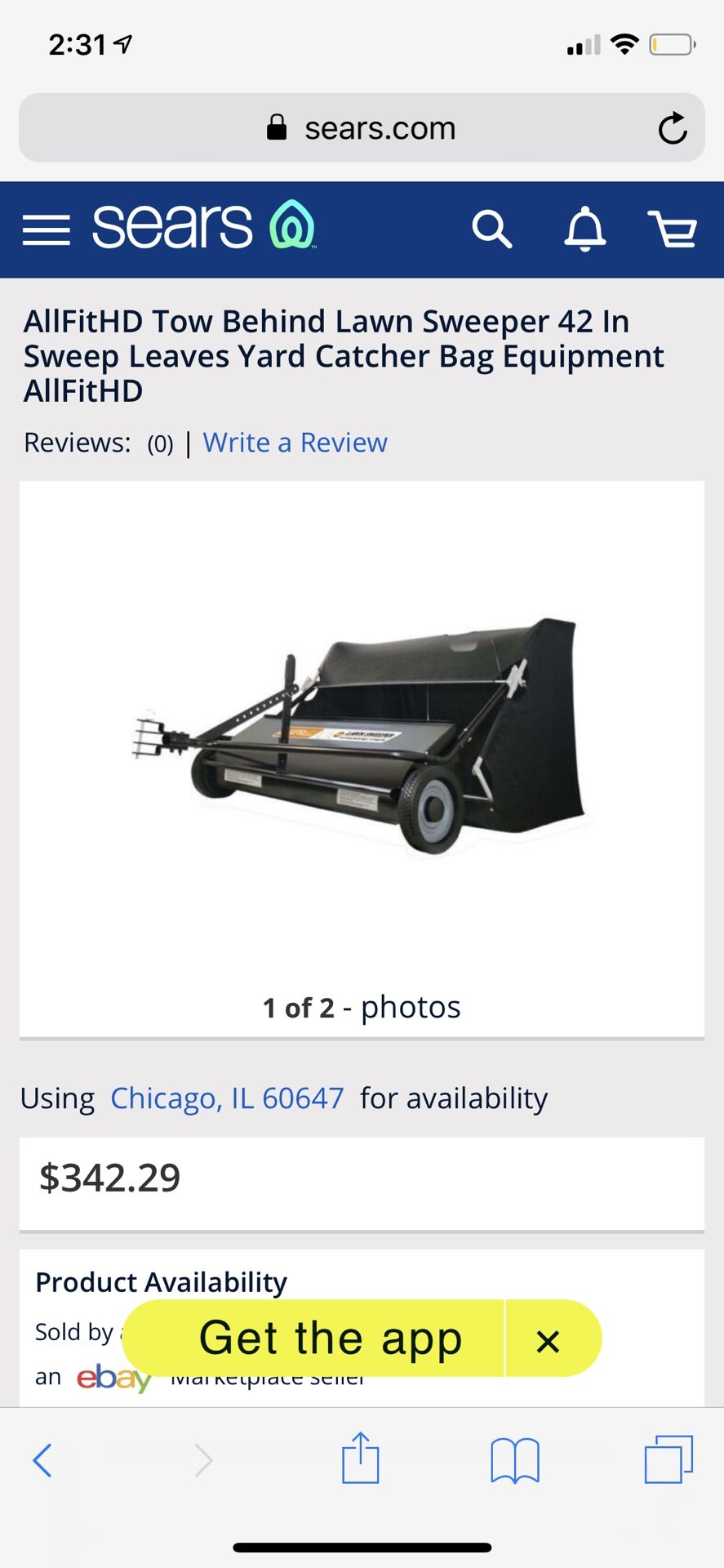 AllFitHD Tow Behind Lawn Sweeper 42 In Sweep Leaves Yard Catcher Bag