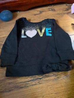 Garanimals Black Love Graphic Sweatshirt with Bow, 18M
