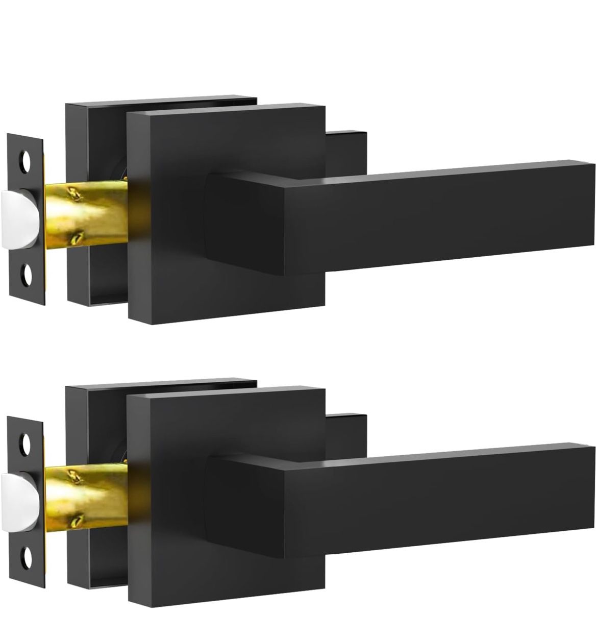Passage Door Lever, Matte Black Interior Door Handles