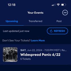 Widespread Panic Tickets - 6/22 SATURDAY