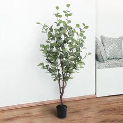 4.5 ft. Artificial Eucalyptus Tree in Pot