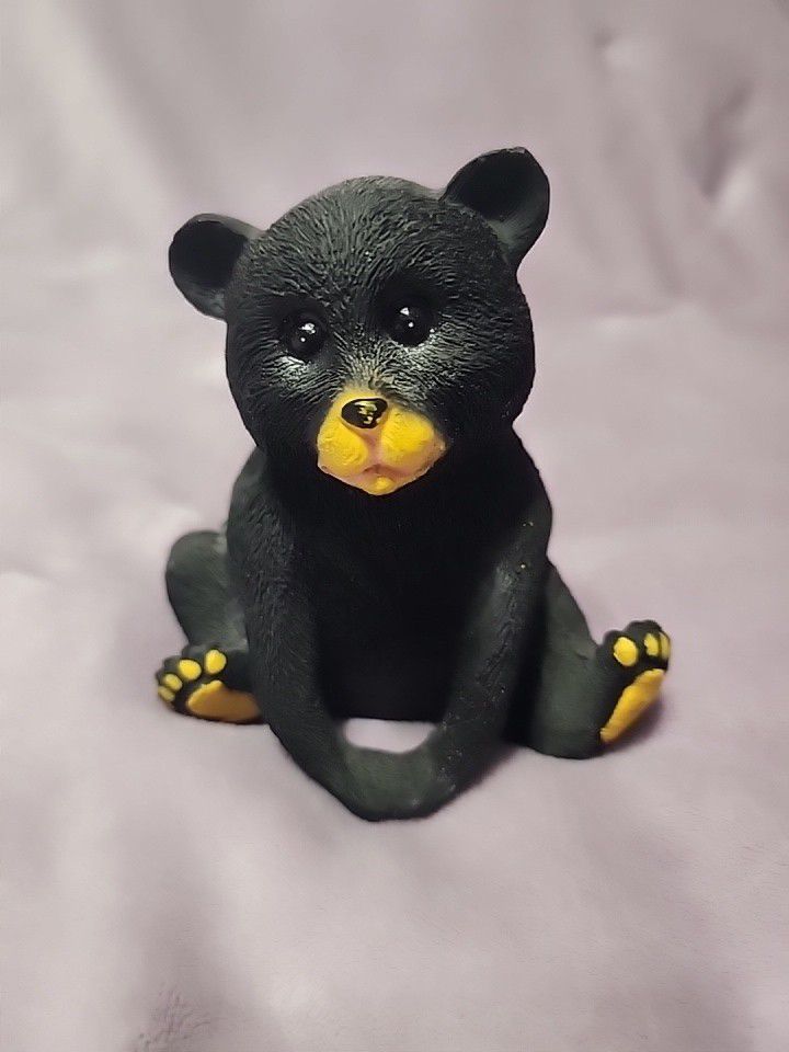 Black Bear Sitting Tabletop Figurine Figure Statue 5.5” X 5” Whimsical