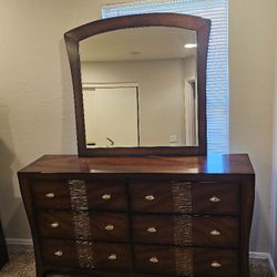 Dresser With Mirror And Night Stand 