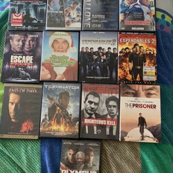 Movies. Unplayed Action Popular Dvds Stallone Schwarzenegger Ect. $2 Each 