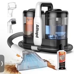 Portable Carpet & Upholstery Cleaner Machine, 15Kpa Powerful Suction & Couch Cleaner Machine, Deep Stain Cleaning for Carpet, Car, Pets, Stairs, Sofa 