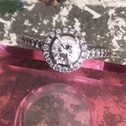 White Gold Halo Real Diamond Engagement Ring