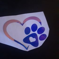 Heart Paw Decal 