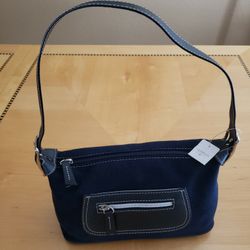 LIZ CLAIBORNE NAVY BLUE SUEDE PURSE (NEW) $15