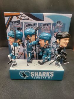 San Jose Sharks Macklin Celebrini Will Smith Tyler Toffoli & Eklund bobblehead
