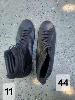 Black Leather High-Top Sneakers Size 11